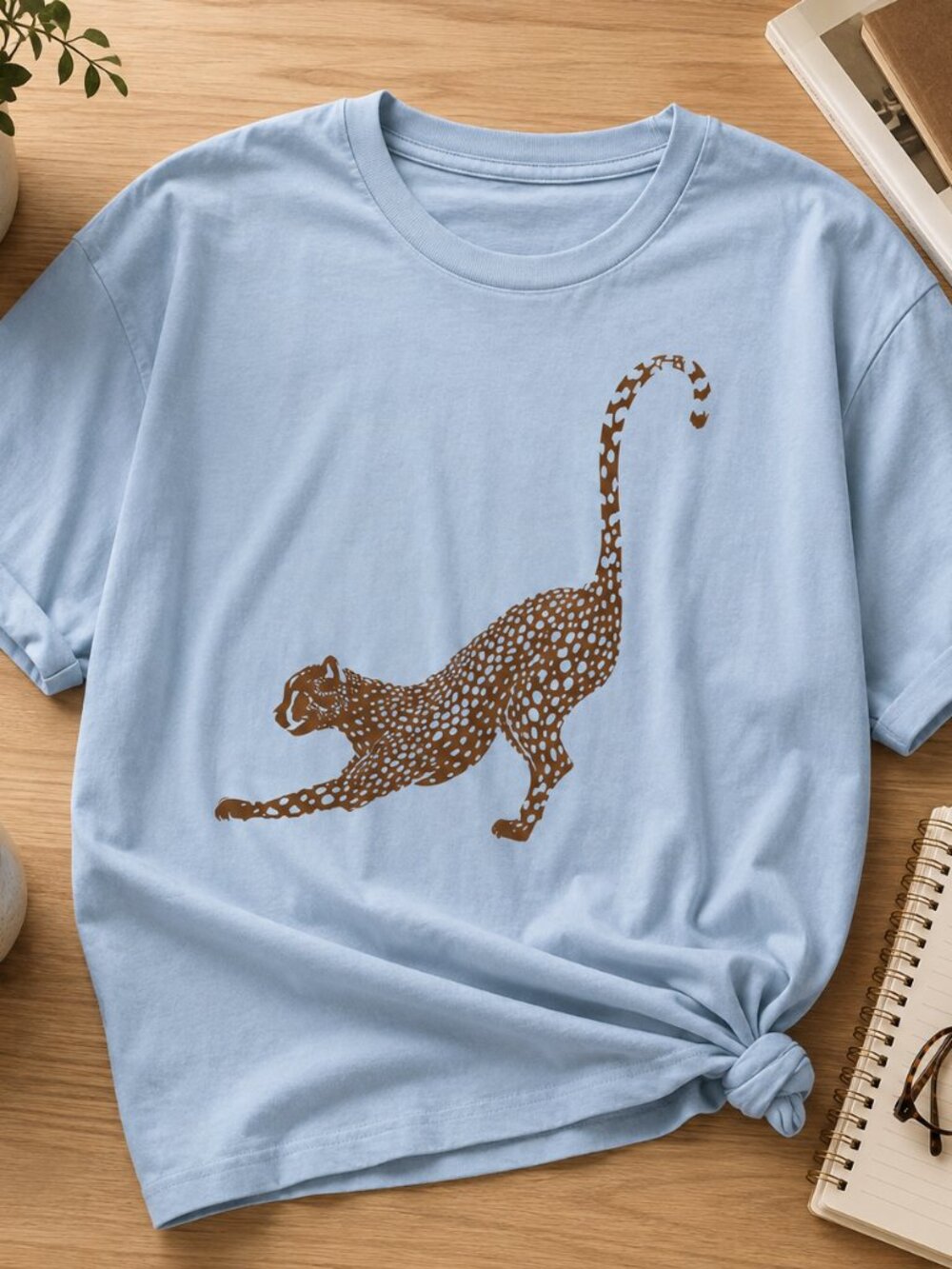 Minimalist Cheetah T-Shirt 🐆| Block Print Big Cat Tee | Abstract Safari Graphic